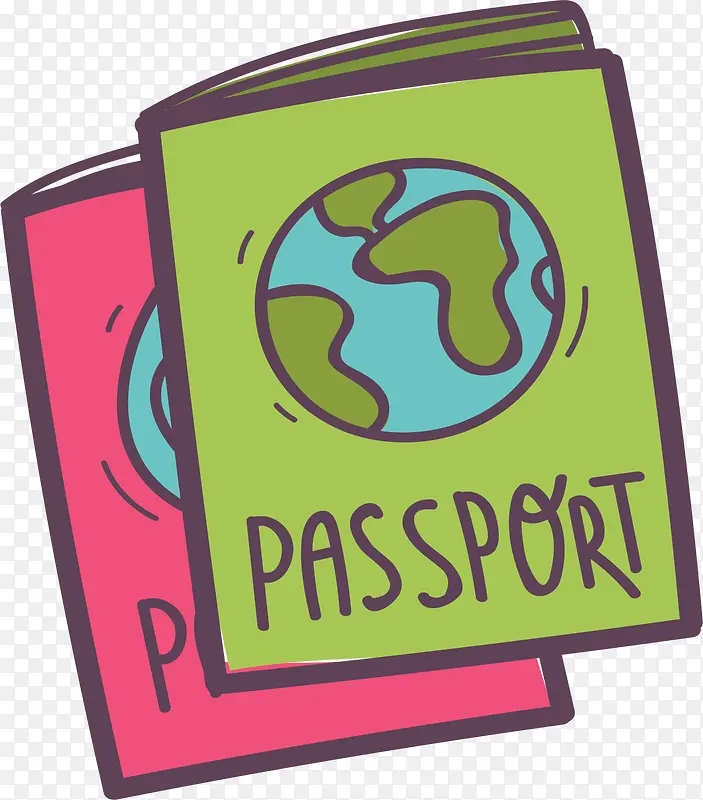 红绿色旅游护照本