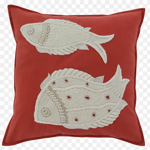 鱼形状的红色抱枕