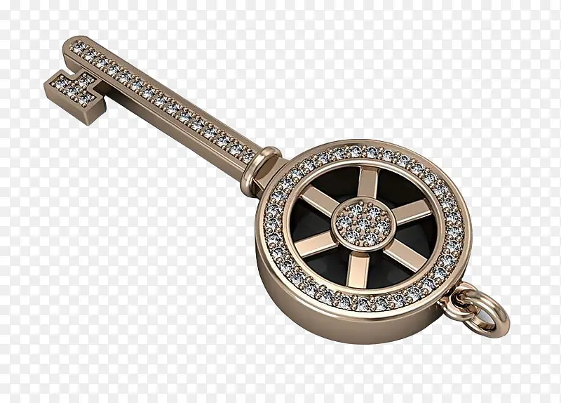 装饰品珠宝首饰吊坠黄金钥匙形状
