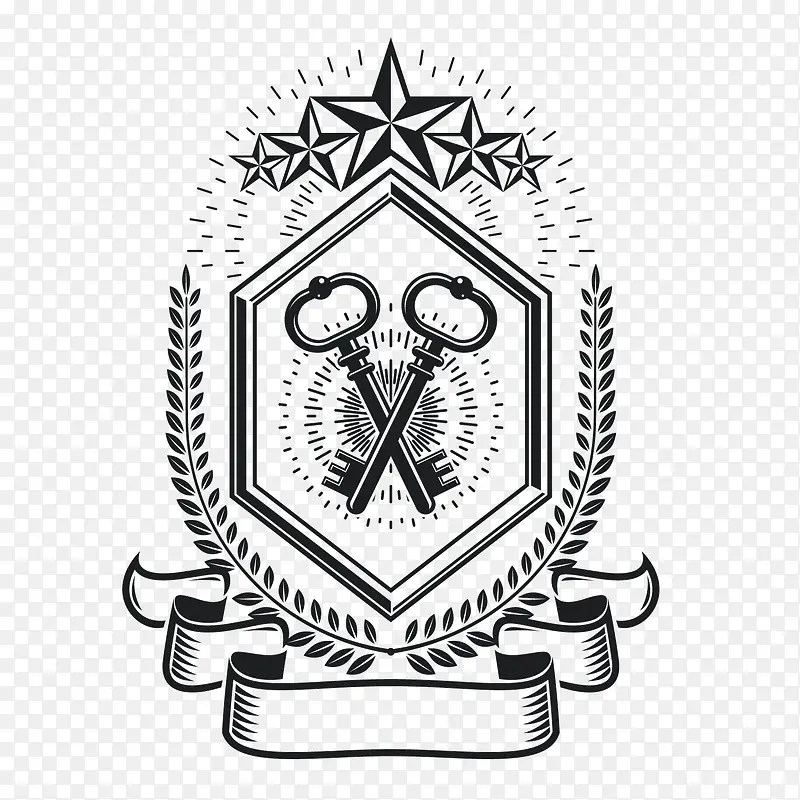 欧式徽章设计矢量图