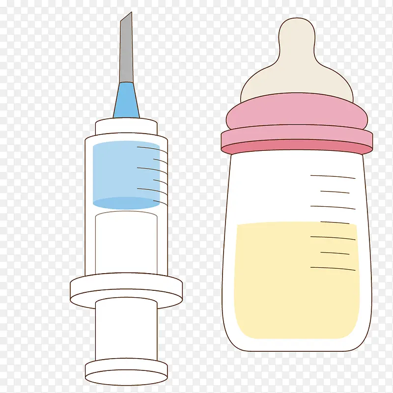 婴幼儿奶瓶和针管