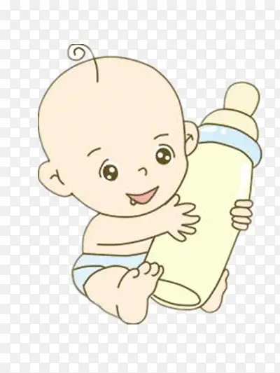 抱奶瓶的婴儿