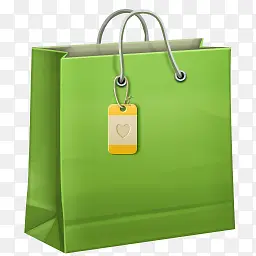 绿色的购物袋图标