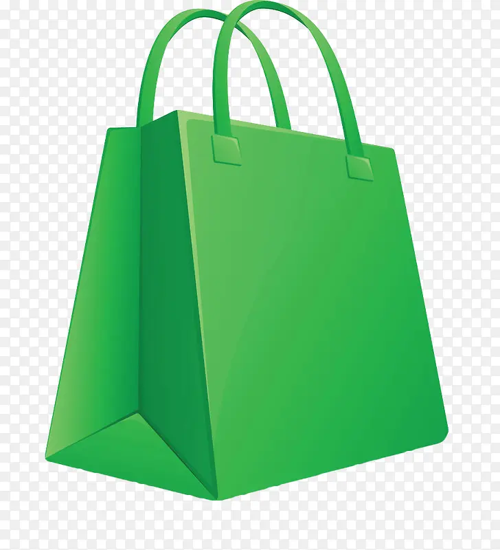 绿色手绘购物手提袋