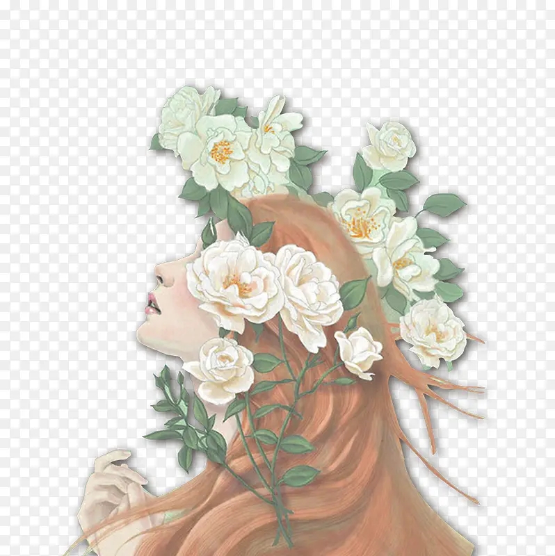手绘插画三八妇女节花卉主题装饰