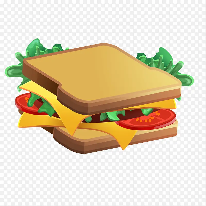 卡通食物三明治设计
