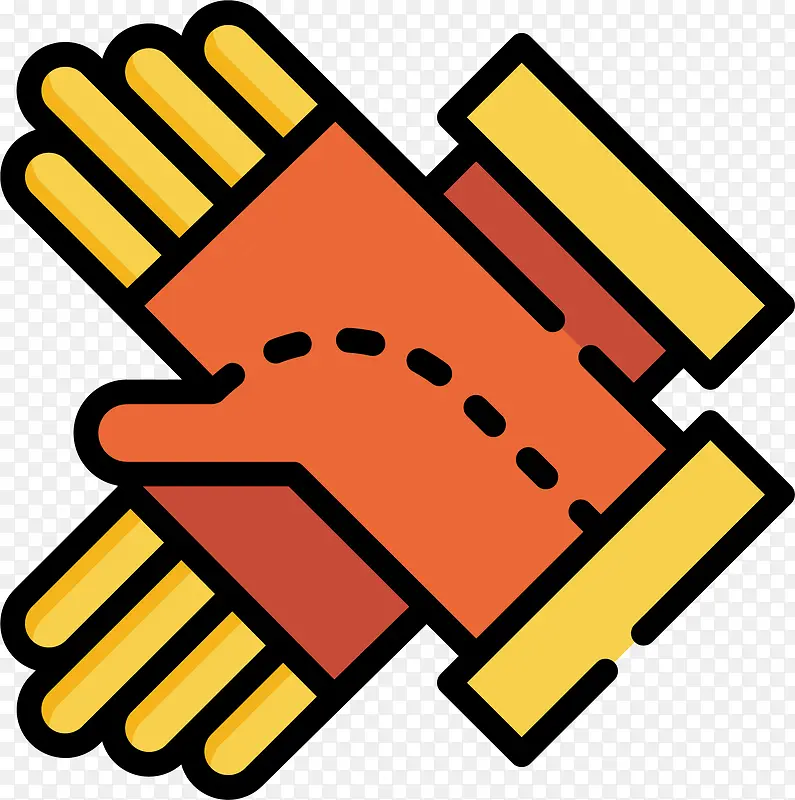 扁平风卡通工业工具橡胶手套图标