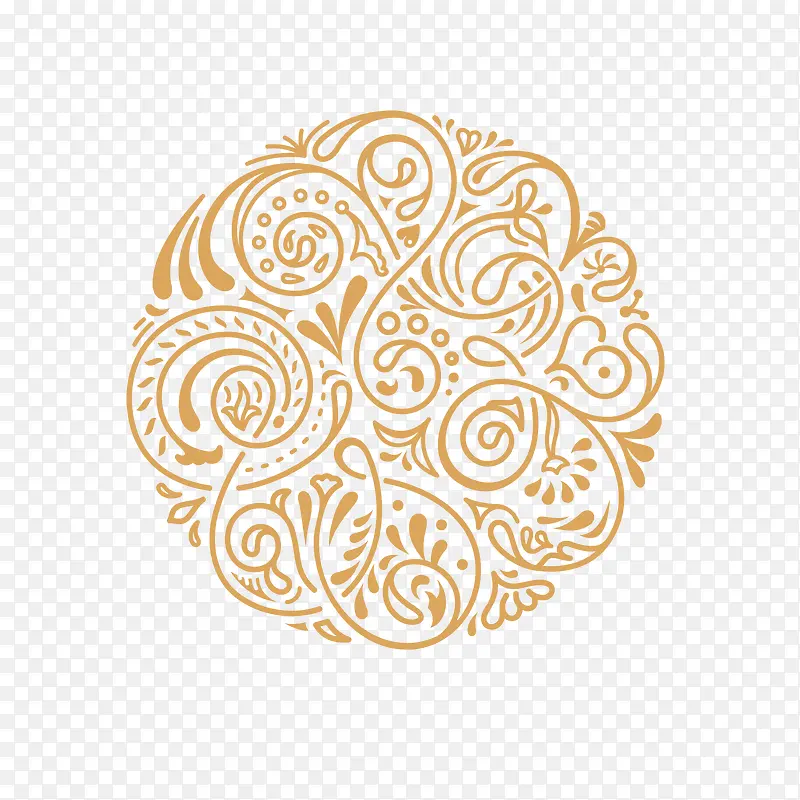 卡通圆形花纹矢量图