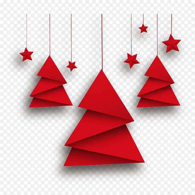 红色三角形创意圣诞树