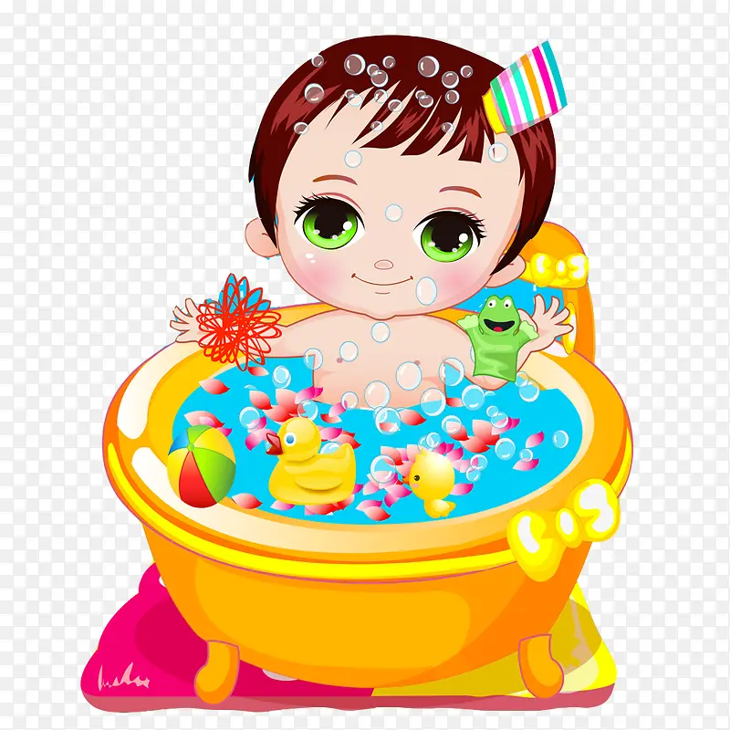 小宝宝洗澡图片素材