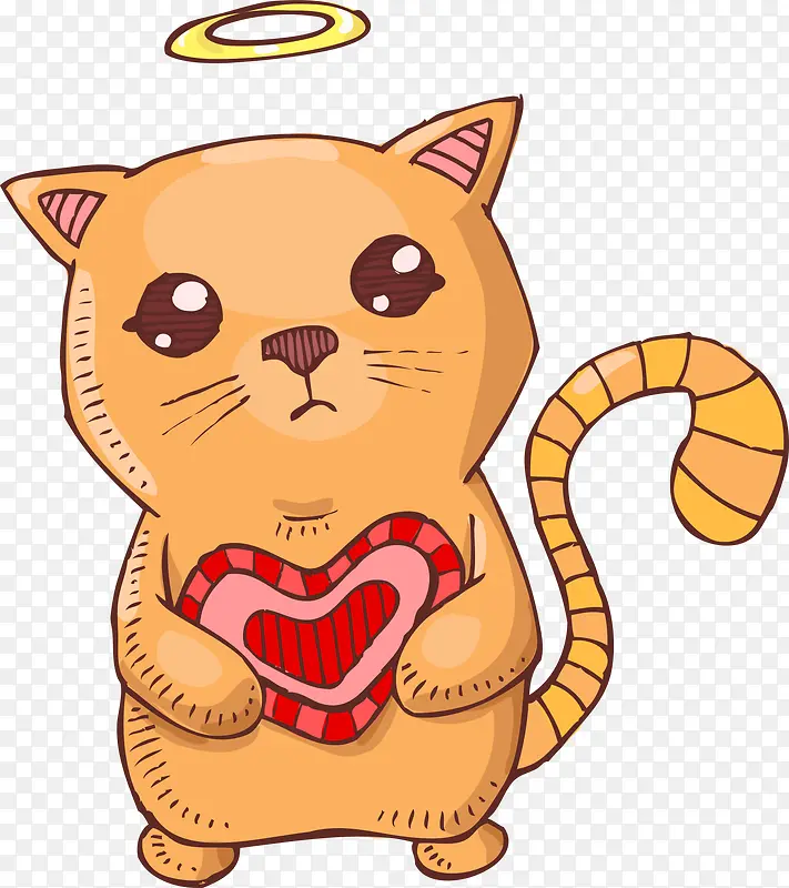 卡通爱的天使猫猫