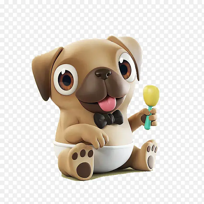 可爱八哥犬PNG