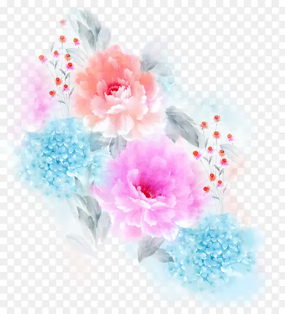 水彩牡丹