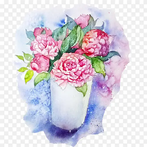 水彩画玫瑰花素材图片