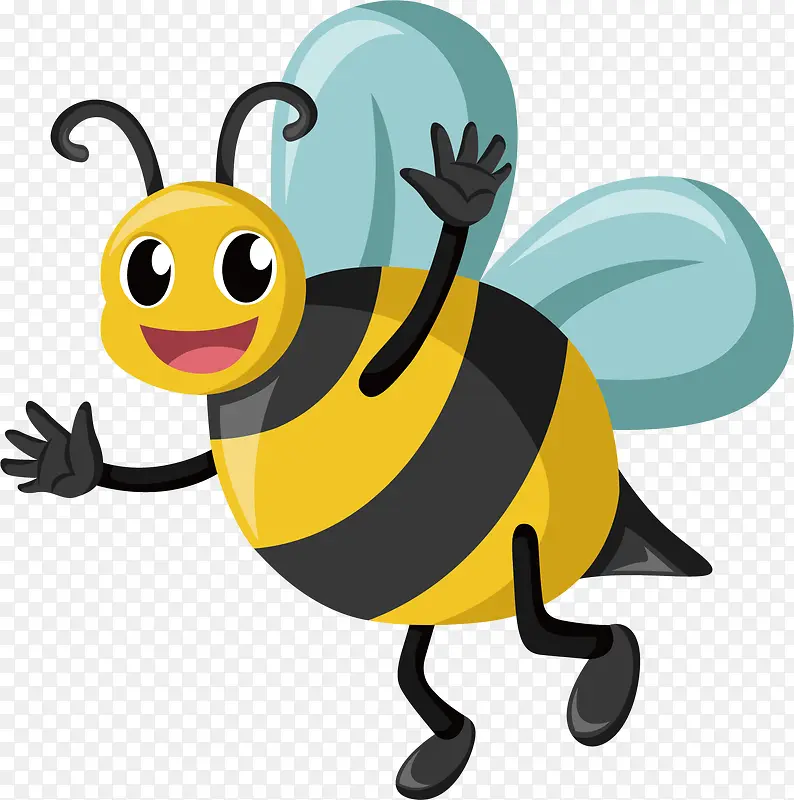 矢量图水彩可爱蜜蜂
