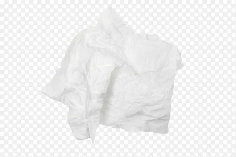 一张揉成团的白色纸巾实物