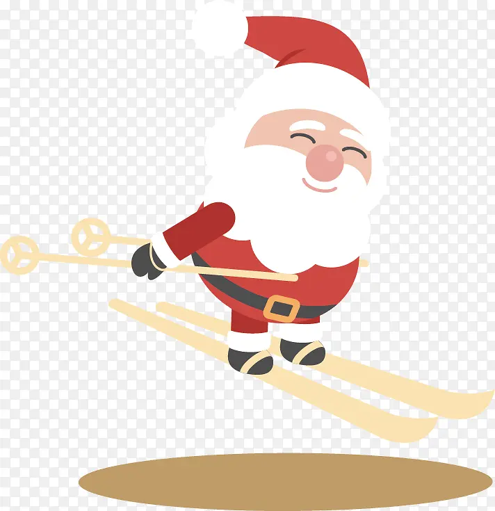 玩滑雪的圣诞老人