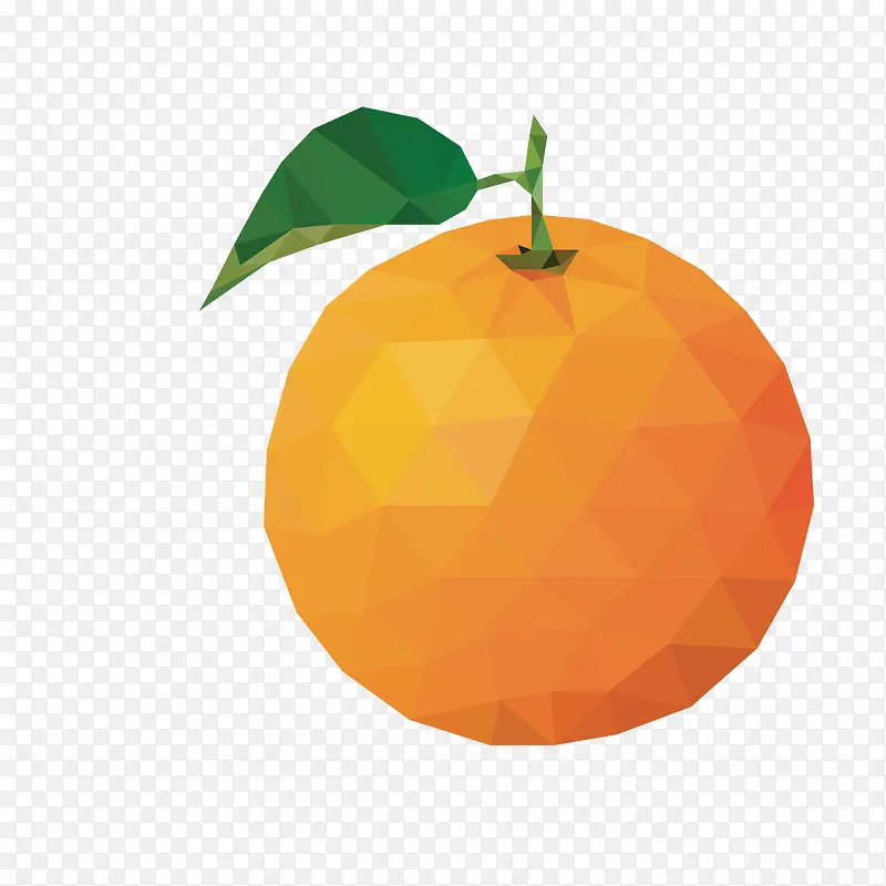 多边形橙色橙子矢量图