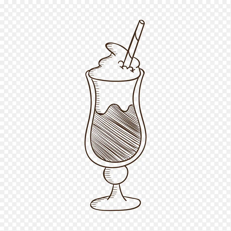 手绘的高脚杯