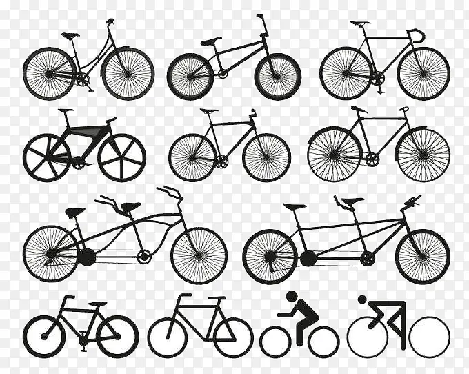各种各样的自行车简笔画