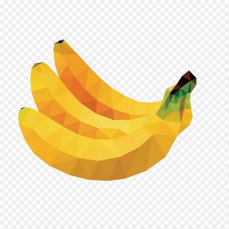 多边形黄色香蕉矢量图