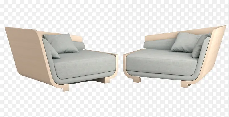 双人素色简约现代沙发