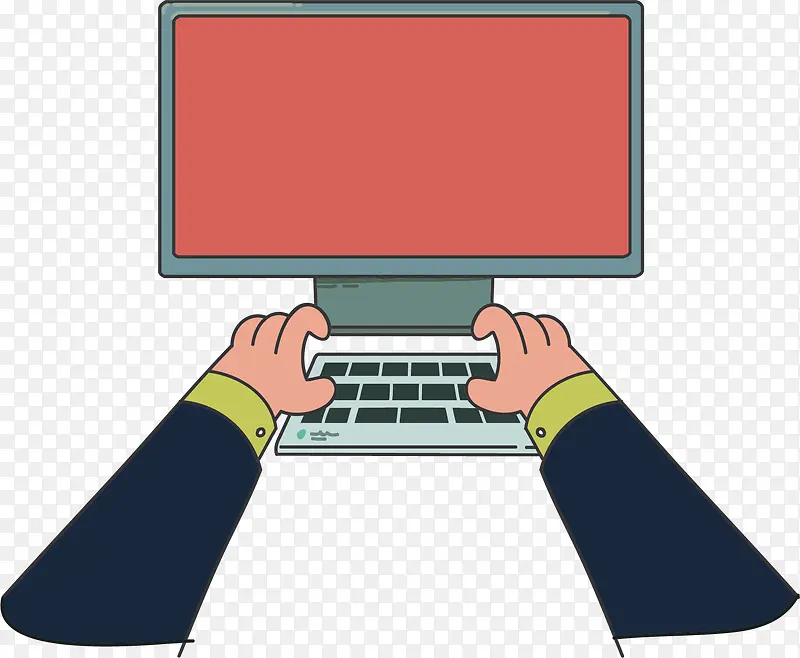 矢量图办公用品电脑键盘输入