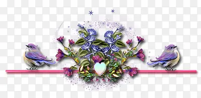 花朵小鸟分割线