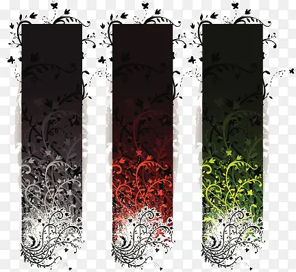 黑绿红花纹