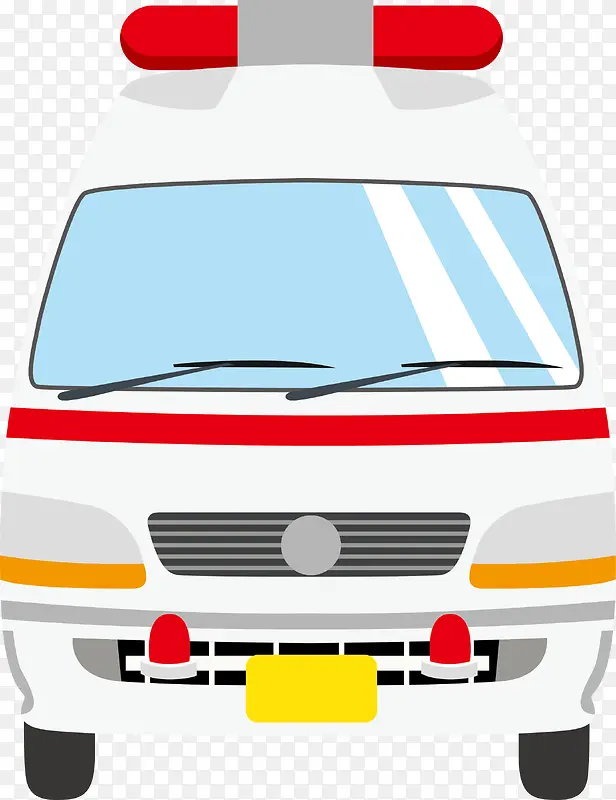 白色卡通救护车