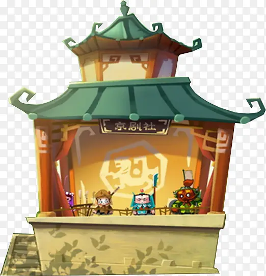 卡通京剧戏台