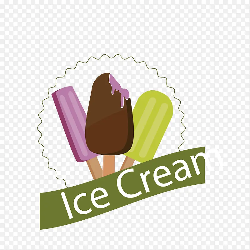 绿色棕色紫色巧克力冰淇淋