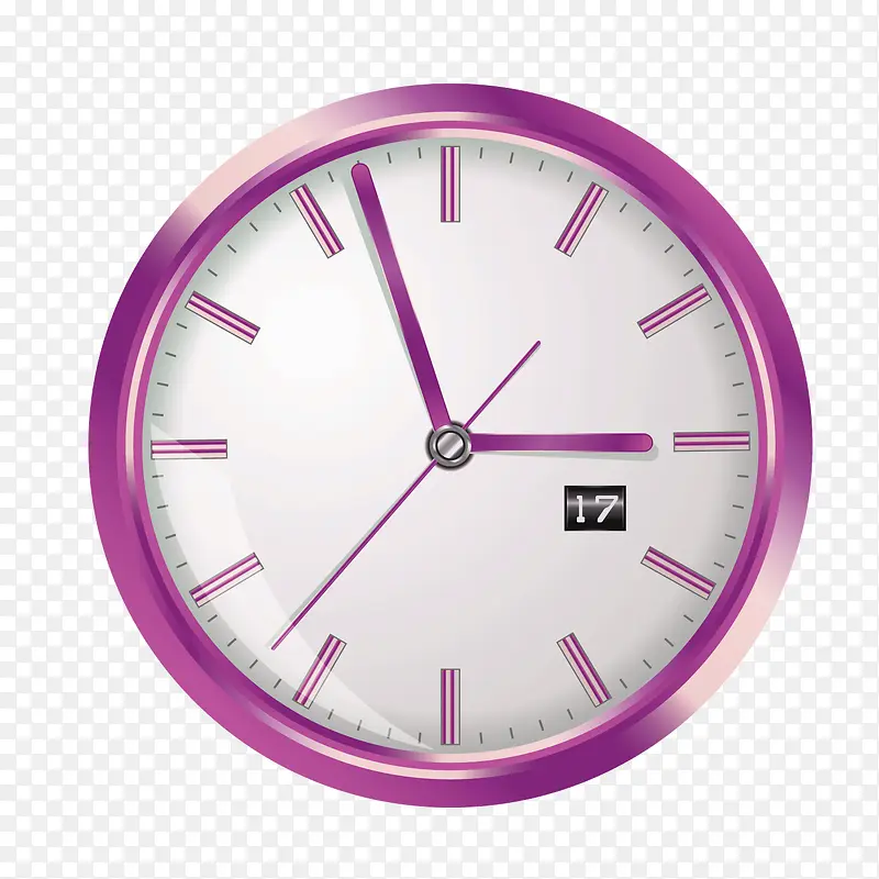 矢量紫色钟表表盘刻度表