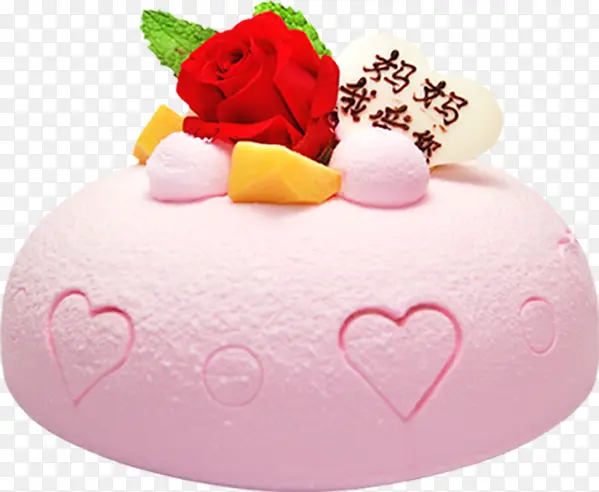 妈妈我爱您节日蛋糕粉色少女心