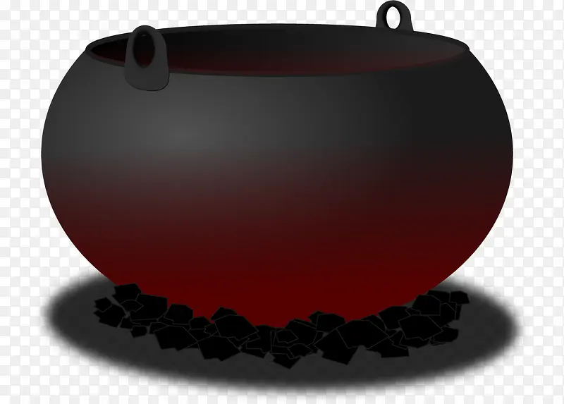 矢量黑色的锅