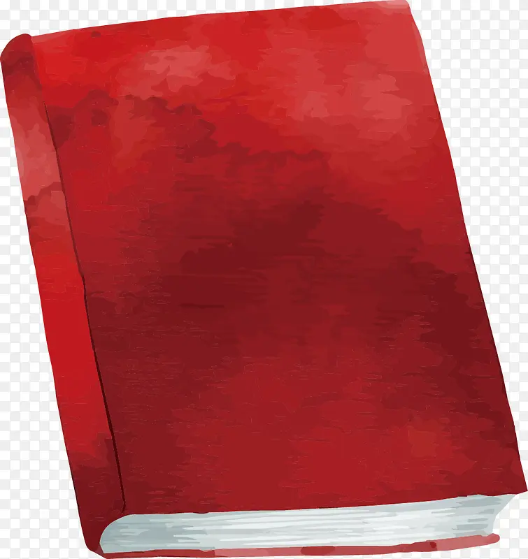手绘水彩卡通红色封皮的书矢量素