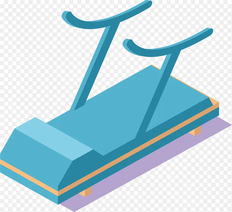 2.5D插画卡通立体化跑步机图