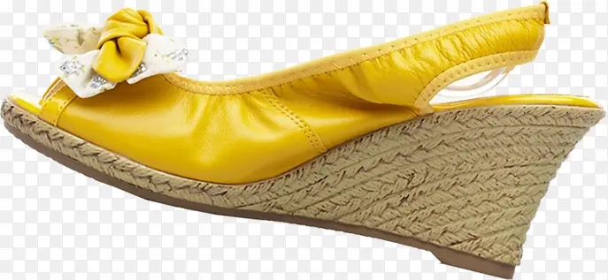 黄色皮面夏季女鞋