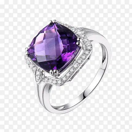 紫色宝石戒指实物图