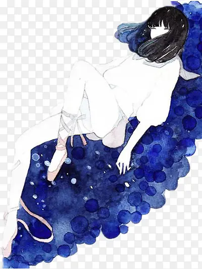 手绘自由女孩