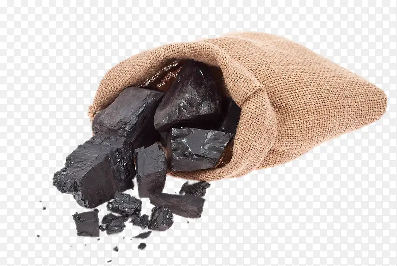 麻袋倒出的煤