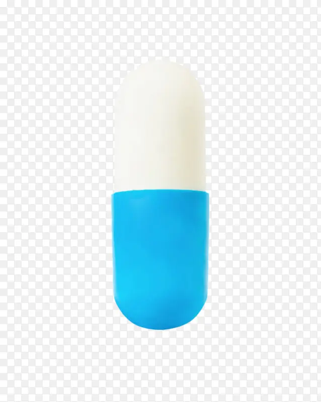 白蓝色药品胶囊实物