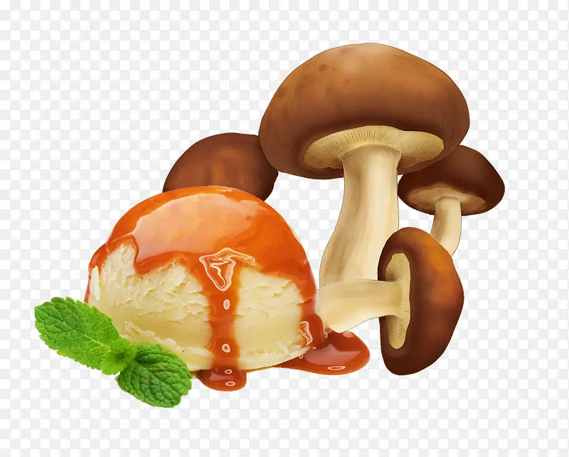 蘑菇和汉堡面包