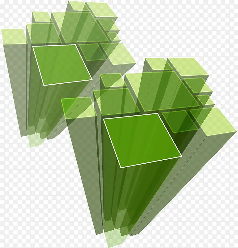 绿色立体正方形
