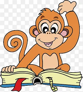 猴子看书