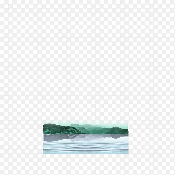 山在水中