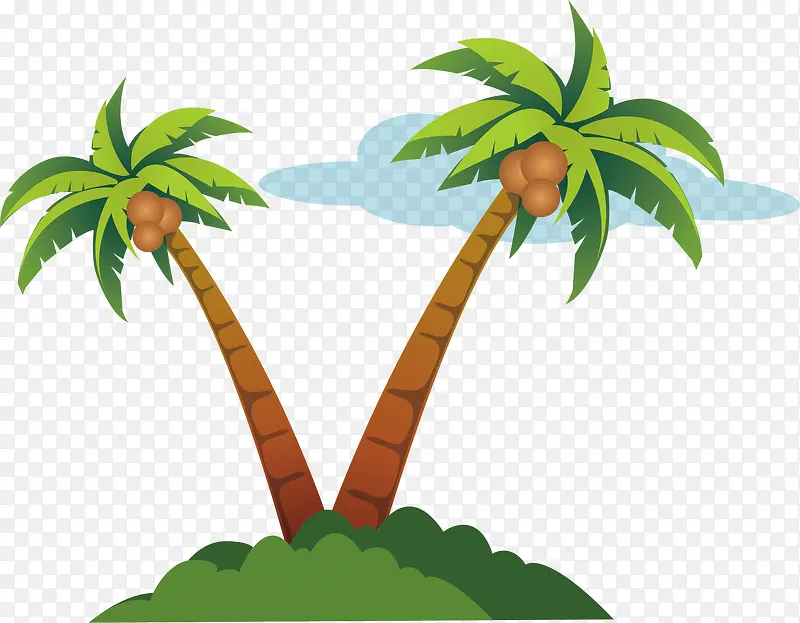矢量椰子树海边
