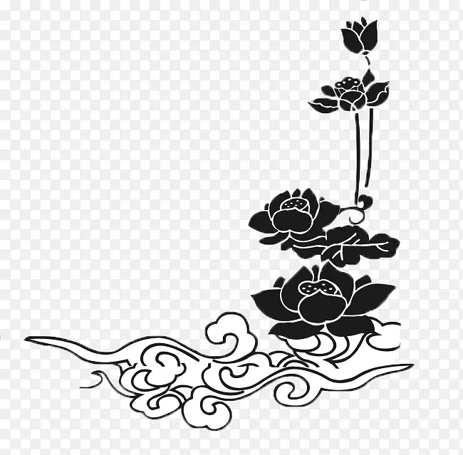 卡通莲花插画