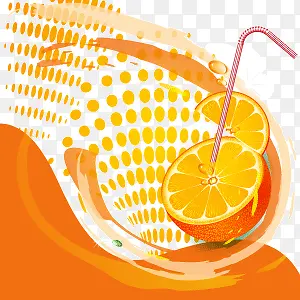 水果橙子果汁矢量图