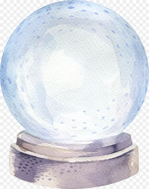 水彩透明水晶球免抠图